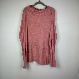 We the Free People Pink Londontown Thermal Oversized Boatneck Top, Size Small
